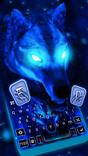 Ice Wolf 3D Keyboard Theme screenshot 2