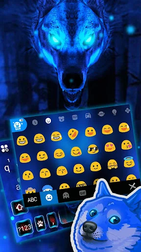 Ice Wolf 3D Keyboard Theme screenshot 3