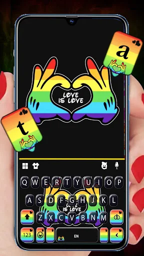 LGBTQ Heart Keyboard Backgroun