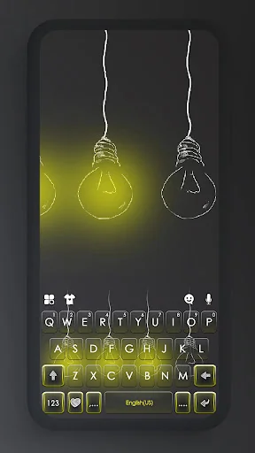 Light Bulb Black Keyboard Back