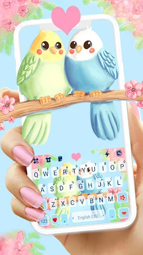 Love Birds Keyboard Background
