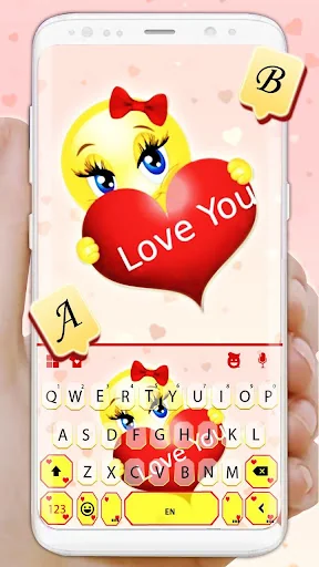 Love You Emoji Keyboard Theme