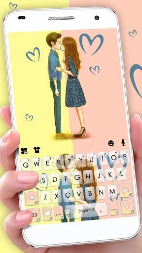 Lovely Cute Couple Keyboard Th