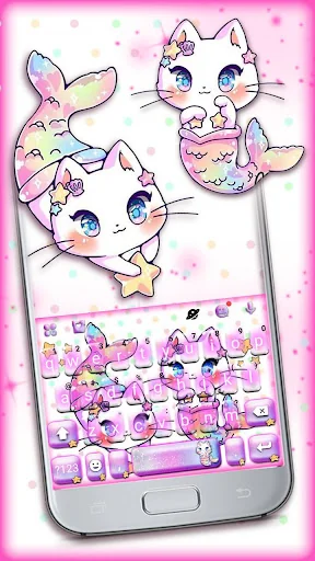Lovely Mermaid Cats Keyboard T