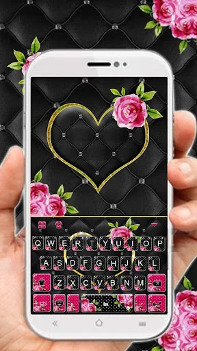 Lux Gold Black Heart Keyboard 