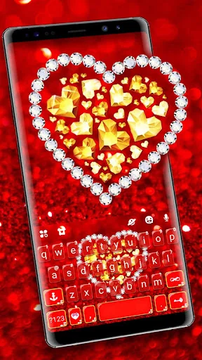 Luxury Diamond Heart Keyboard 