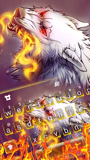Mean Fire Wolf Keyboard Theme