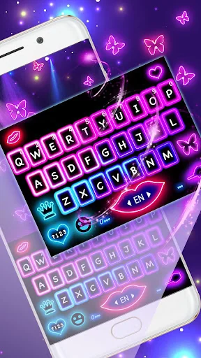 Neon Color Butterfly Keyboard  screenshot 1