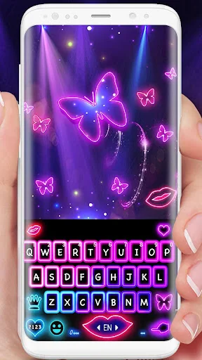 Neon Color Butterfly Keyboard  screenshot 2