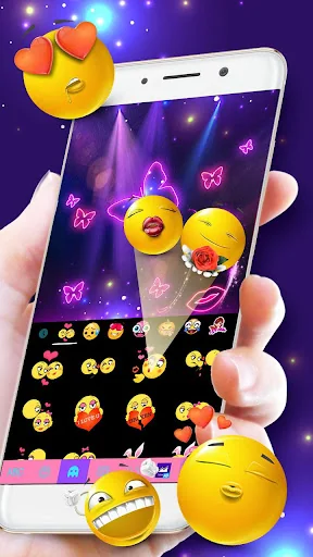 Neon Color Butterfly Keyboard  screenshot 3
