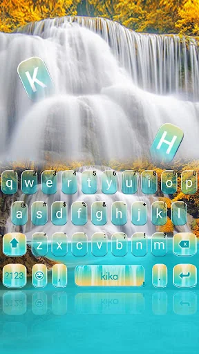 Nature Blue Waterfall Keyboard