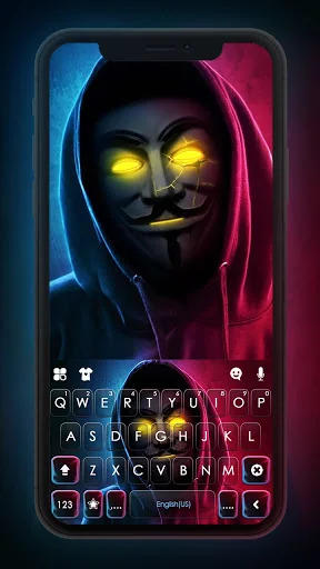 Neon Anonymous Keyboard Backgr