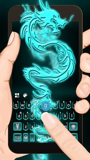 Neon Blue Dragon Theme screenshot 1