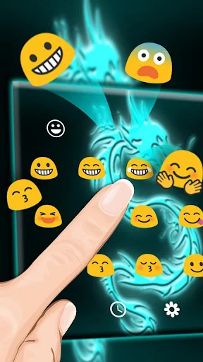 Neon Blue Dragon Theme screenshot 2