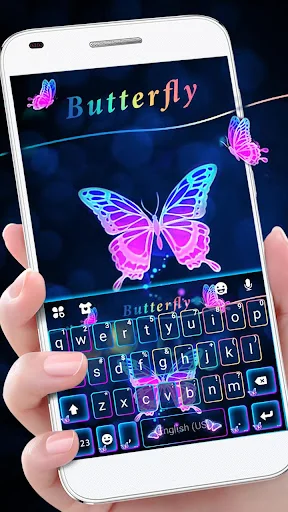 Pink Neon Butterfly Theme