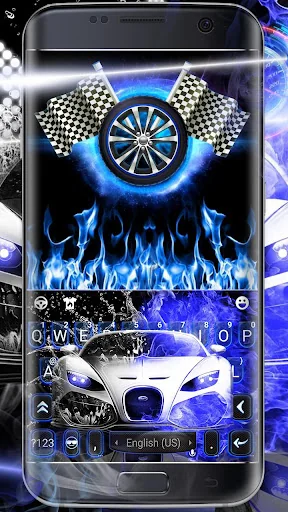 Neon Blue Sports Car Theme screenshot 1