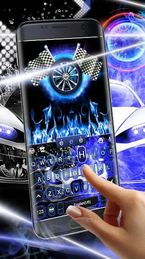 Neon Blue Sports Car Theme screenshot 2