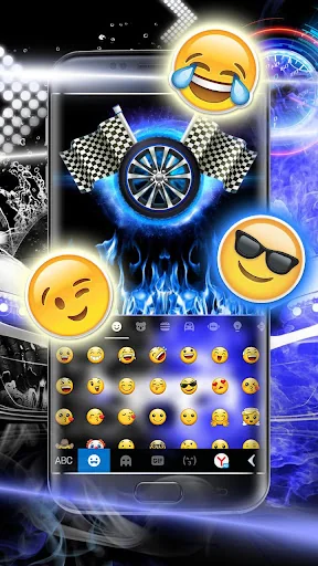 Neon Blue Sports Car Theme screenshot 3
