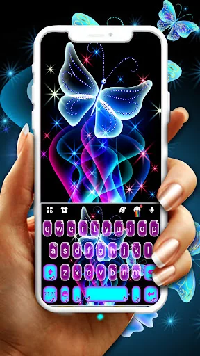 Neon Butterfly Sparkle Keyboar