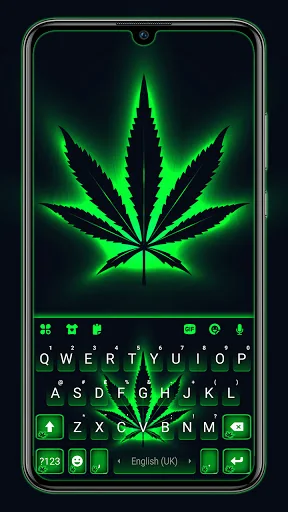 Neon Cannabis Keyboard Backgro