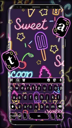 Neon Doodle Keyboard Theme