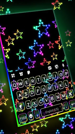 Neon Glow Stars Keyboard Backg screenshot 1