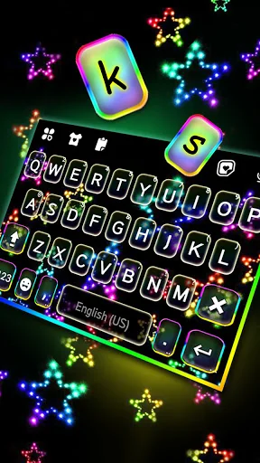 Neon Glow Stars Keyboard Backg screenshot 2