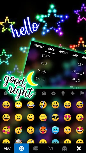 Neon Glow Stars Keyboard Backg screenshot 3