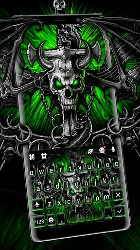 Neon Gothic Skull Keyboard The
