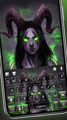 Neon Green Demon Keyboard Them