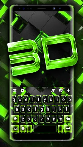 Neon Green Tech 3D Keyboard Ba