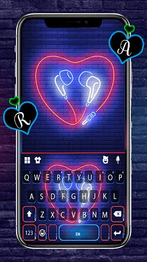 Neon Headphones Keyboard Theme