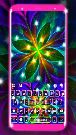 Neon Leaves Keyboard Theme