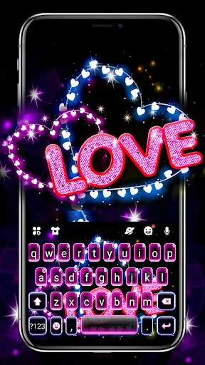 Neon Love Hearts Theme
