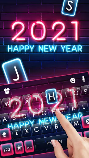 Neon New Year 2021 Keyboard Ba screenshot 2