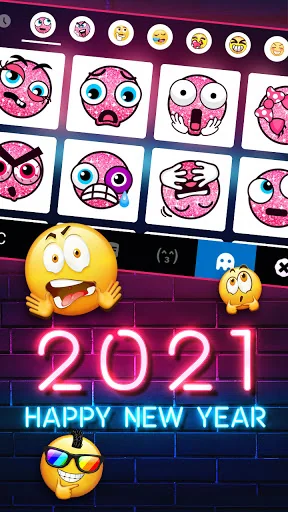 Neon New Year 2021 Keyboard Ba screenshot 3