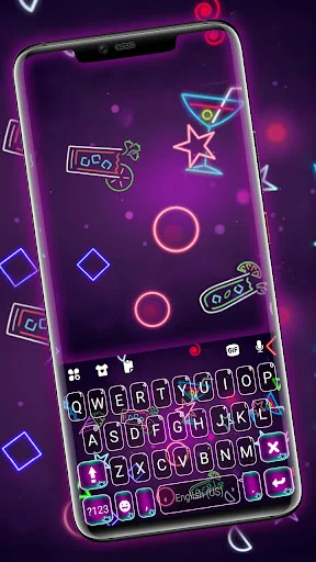 Neon Night Keyboard Background