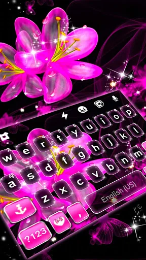 Neon Pink Flowers Theme