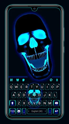 Neon Skull Roar Keyboard Backg