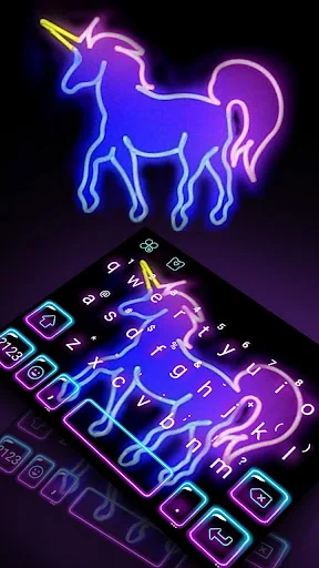 Neon Unicorn Keyboard Theme