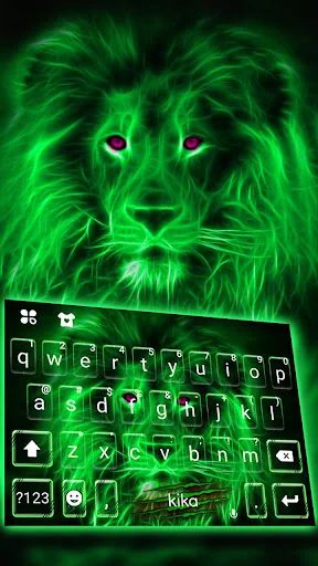 Neon Lion Keyboard Theme