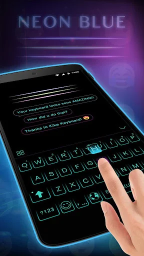 Neon Blue Keyboard Theme screenshot 1