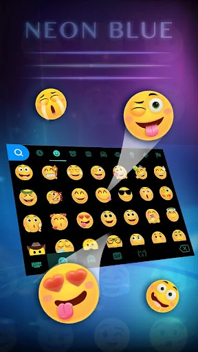 Neon Blue Keyboard Theme screenshot 2