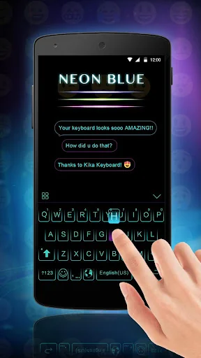 Neon Blue Keyboard Theme screenshot 3