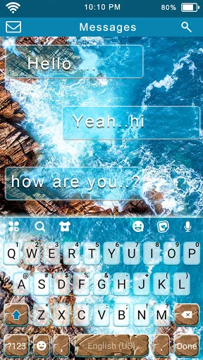 Ocean Rocks Keyboard Backgroun screenshot 2
