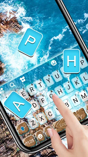Ocean Rocks Keyboard Backgroun screenshot 3