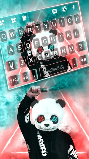 Panda Mask Smoke Keyboard Back