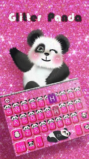 Hot Pink Panda keyboard Theme screenshot 1