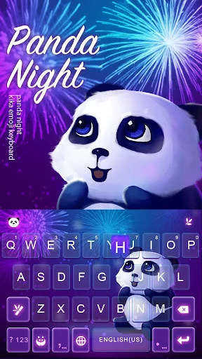 Panda Night Keyboard Theme screenshot 2