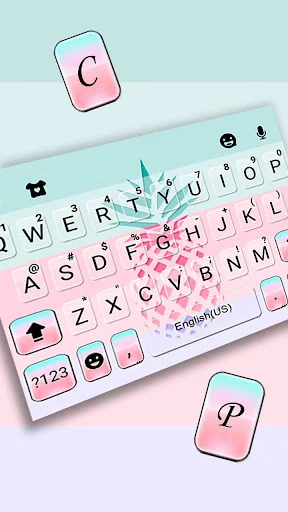 Pastel Pineapple Keyboard Them screenshot 2